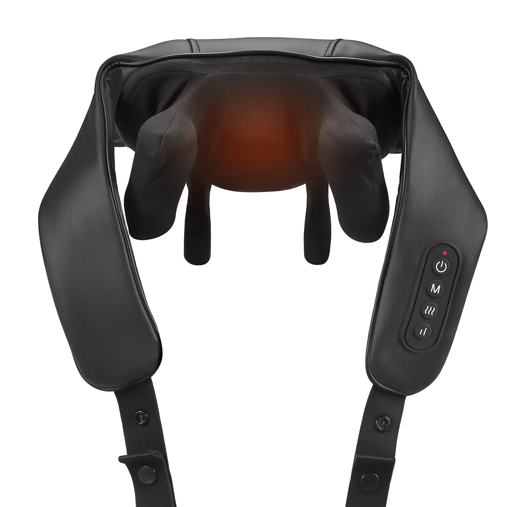 Cordless Shiatsu Neck Massager with Heat, Portable 6D Kneading Shoulder Massager for Pain Relief, Gifts for Mom Dad